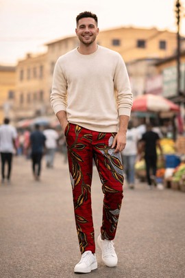 Designer chinos/straight "grotto" pants Waxkundadesign