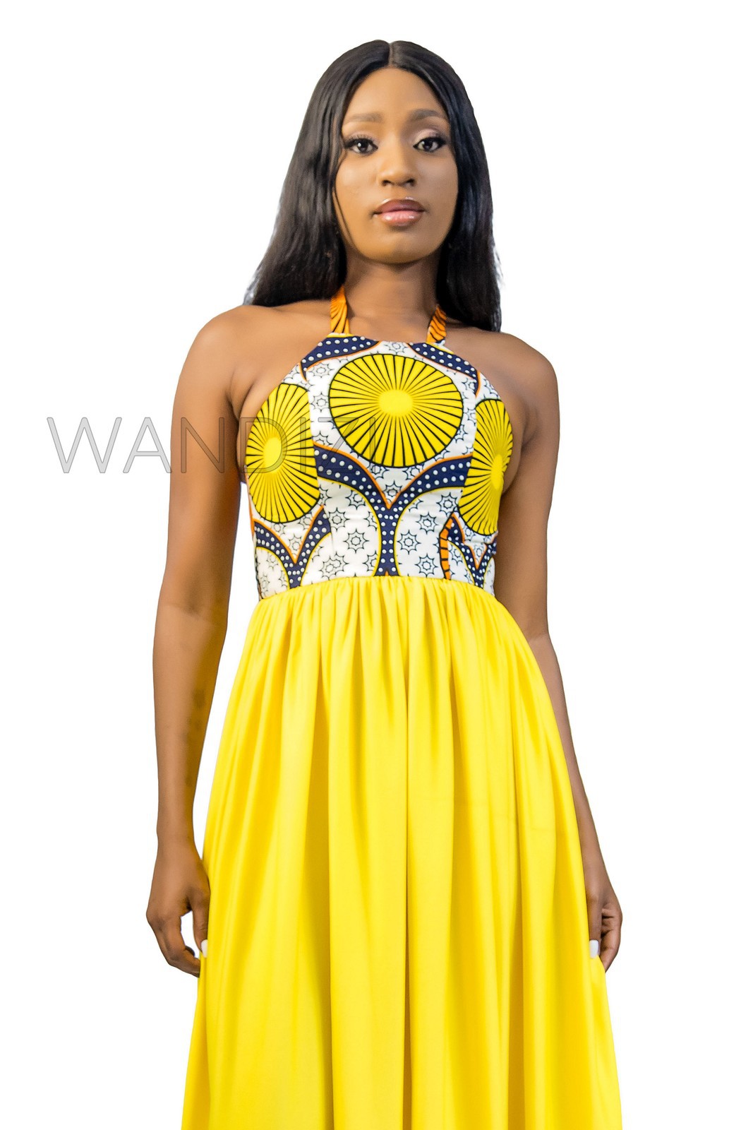 slim fit dress slacks Teta African Print Halter Neck Maxi Dress