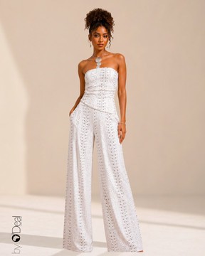 Ensemble maxi jupe et son crop top asymétrique assorti