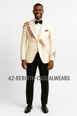 Embroidered three-piece suit