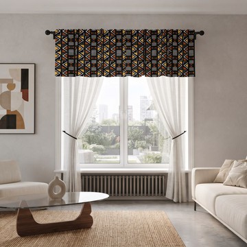 Ankara Pattern Curtain Valance | African Print Window Treatment | Bynelo