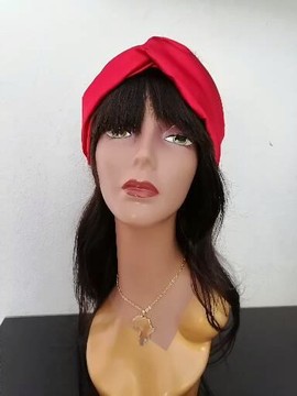 Red silk headband headband
