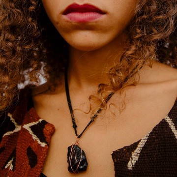 Black Tourmaline Crystal Necklace