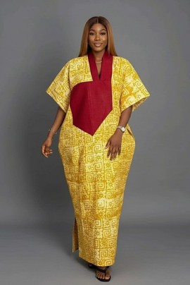 Vibrant Coral Printed Kaftan