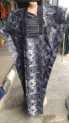 Adire Boubou, African Bubu, African Print Kaftan, Adire Silk Dress, Tie &amp; Dye Dress