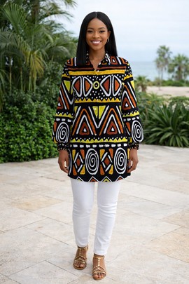 The Tribal Ancestral Echo Shirt Dress – Tradition that speaks