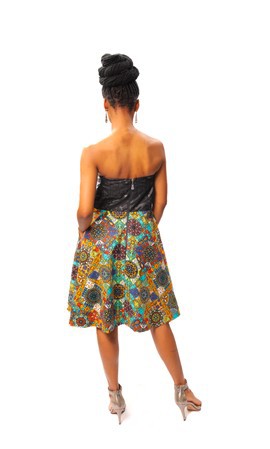 Ankara Off Shoulder Corset Dress, African Print Corset Dress, Ankara Dress
