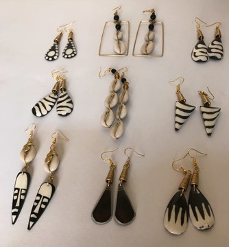9 Earrings/wholesale earrings/bone earrings/Cowrie shell earrings//brass earrings/African earrings