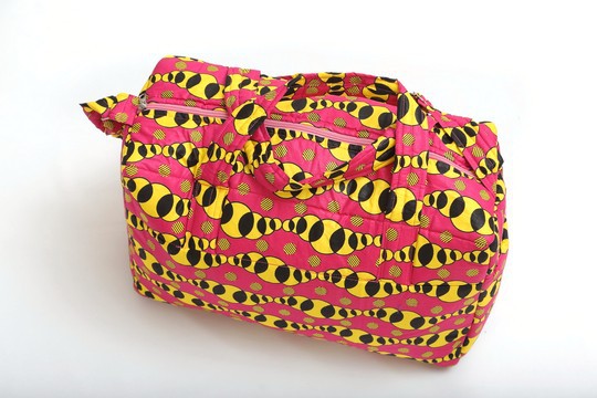 Changing bag Wax Fuchsia yellow black Handmade