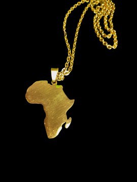 Gold color  african map necklace