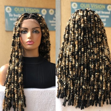 30 inches ombre butterfly distressed locs ,full wig, wig for black women