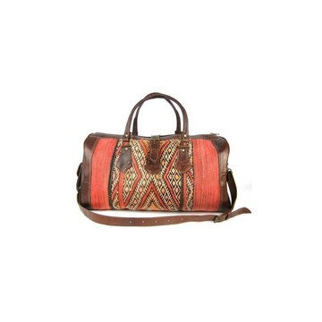 Handmade genuine leather travel bag with shoe compartment - Large weekend bag