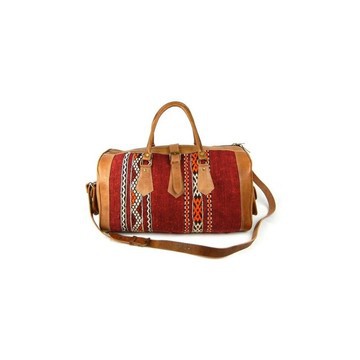 Handmade genuine leather travel bag with shoe compartment - Large weekend bag
