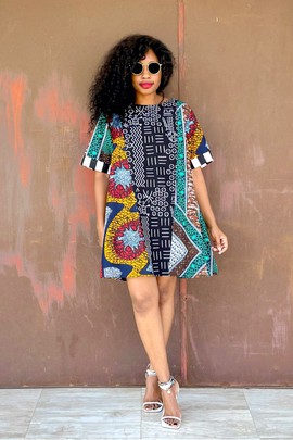 modern short african dresses Africa Print Dress TJ Print Short African Ankara Dresses |
