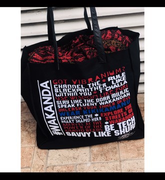#WAKANDA Favourite Things Leather Trim Tote Bag