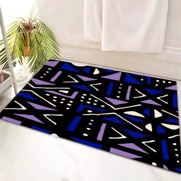 African Bath Mats Colorful Purple and Black Bathroom Rug (LARGER SIZES AVAILABLE)