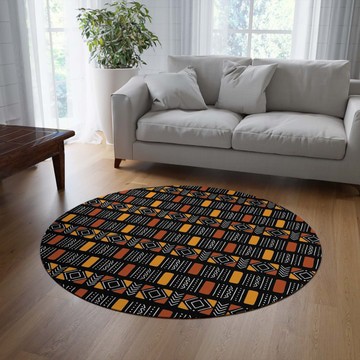 Tribal Round Rug African Multicolored Carpet (LARGER SIZES AVAILABLE)