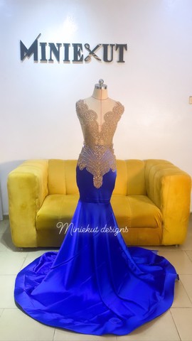 Robe de bal bleue, robe de bal, robe de bal de luxe,