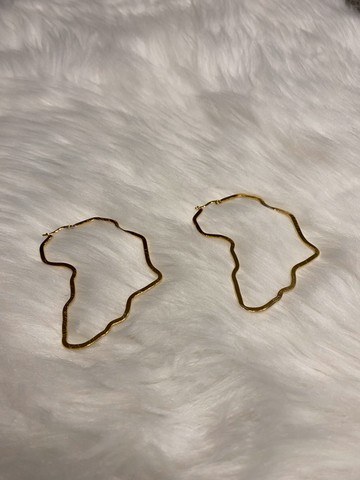 Africa map hoop earrings