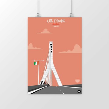 Affiche Murale-Côte d'Ivoire, pont Ado