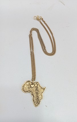Africa continent, pendant necklace, brass necklace, Africa  jewelry.