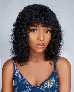 Bukola fringe, human hair wig