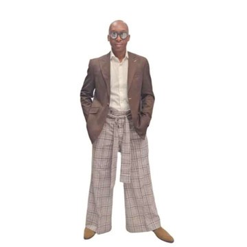 Brown Plaid Wide Leg Pants, Wide Leg Pants