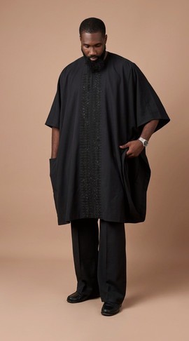 Men’s  Agbada Set,Traditional Wear with Embroidered Detail | Classic Native Outfit with Trousers