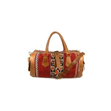Handmade genuine leather travel bag with shoe compartment - Large weekend bag