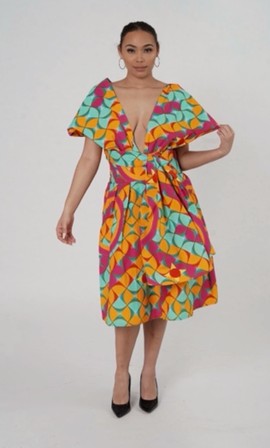 African Print Ankara Multicolor Cotton Infinity Dress