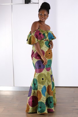 Neki African Print Maxi Dress