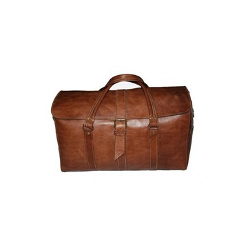 Handmade genuine leather travel bag with shoe compartment - Large weekend bag