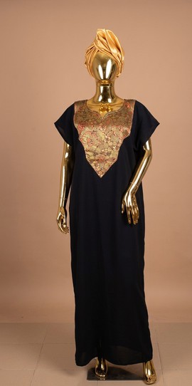 Long Midnight Brocade Kaftan Set - wedding/ceremony