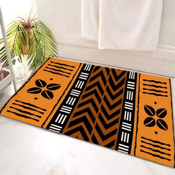 African Bath Mats Colorful Orange Bathroom Rugs (LARGER SIZES AVAILABLE)