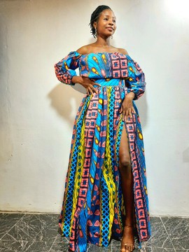 Jupe Ajike et haut court, maxi sketch ankara, haut court ankara