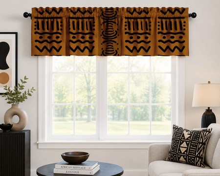 Cantonnière de rideau mosaïque africaine inspirée du Kuba | Habillage de fenêtre africain | Bynelo