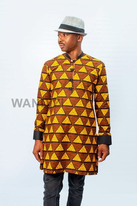 African Print Ankara Long  Shirt, Mens Clothing, Ankara Shirt, African Wax Shirt