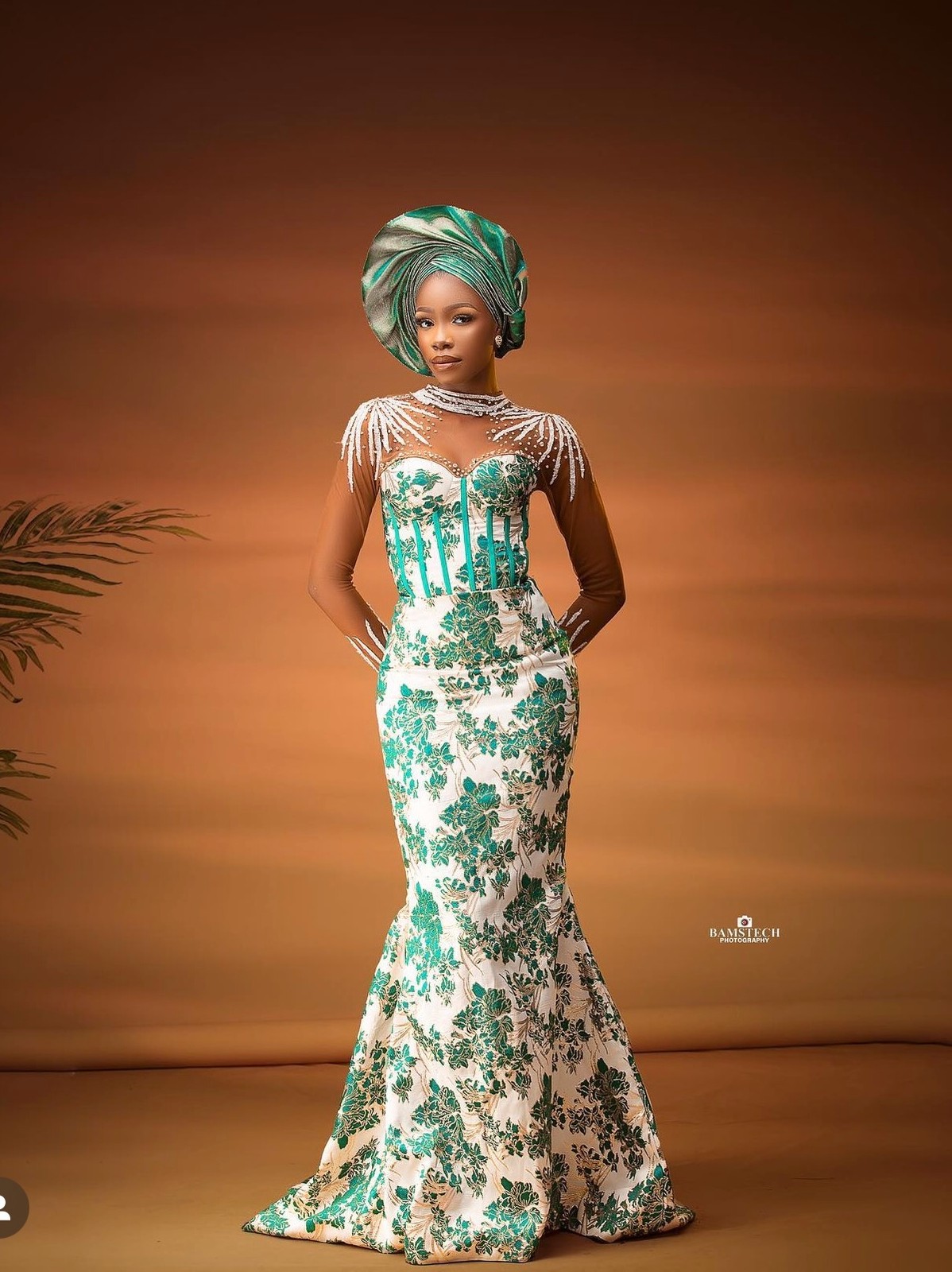 latest brocade dress designs for wedding Brocade Fit & Flare Gown with Removable Overskirt