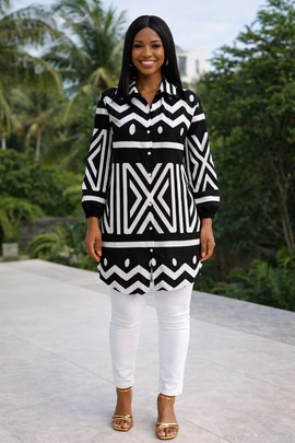The Traditional Print Reverie Shirt Dress – A dream in Black and White