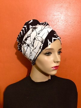 Black bench headwrap scarf