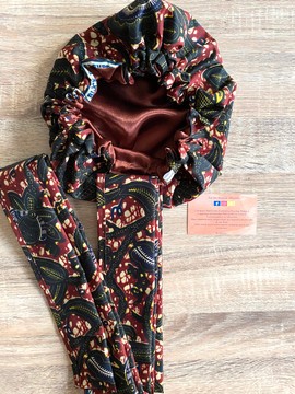 Practical turban ready to wear - scarf in wax turban in wax Fashion satin bonnet