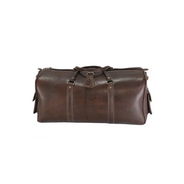 Handmade genuine leather travel bag with shoe compartment - Large weekend bag