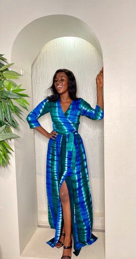 Crossover top and Obu skirt set