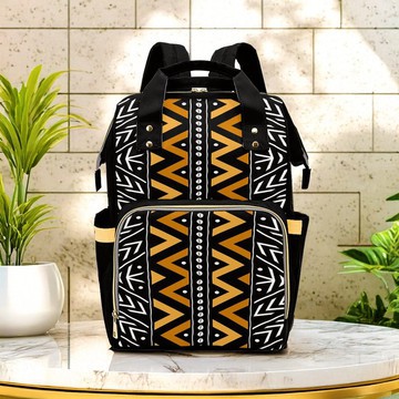 Cowrie Print Tribal Backpack | Native Fashion | Diaper Bag