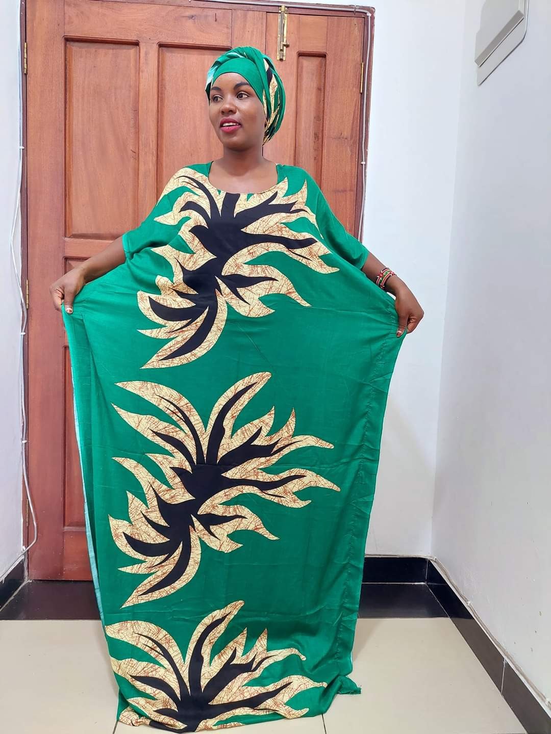 chinese dress ladies Dashiki African Dresses for Women Summer Print A-line Maxi Looose Dresses  with Turban Headwrap 695 4 at Amazon Women's Clothing store