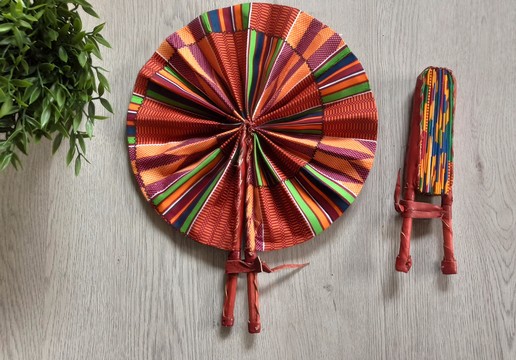 Fan in wax and kigali leather