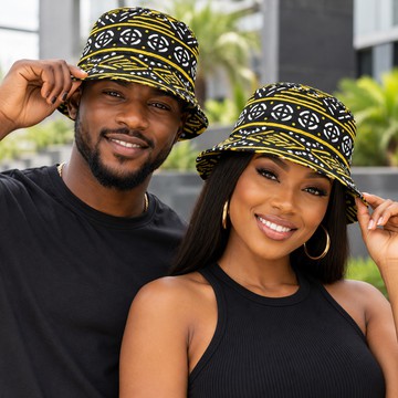 Colourful Mudcloth Tribal Print Bucket Hat | African Summer Headwear | Bynelo