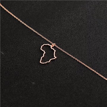 Rose gold Simple and chic african map necklace
