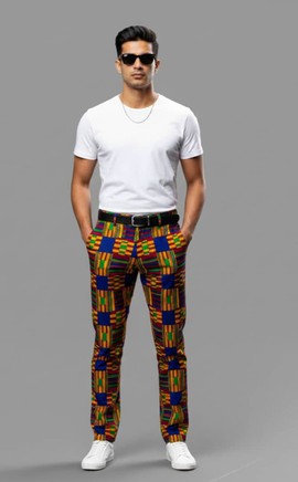 Men’s Kente-Inspired Tailored Trousers
