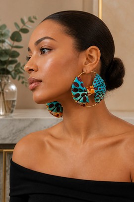 Wax creole earring
